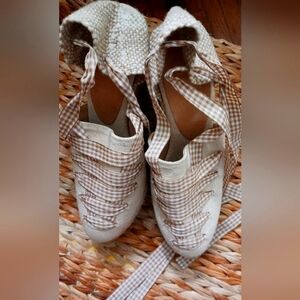 Castaner Platform espadrilles, size 7. Tan color. 4.5 in high 1.3 platforms
